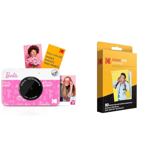 Barbie x Kodak Printomatic Vollfarb-Sofortdruck-Digitalkamera + KODAK 2"x3" Premium-Fotopapier (50 Blatt) von KODAK