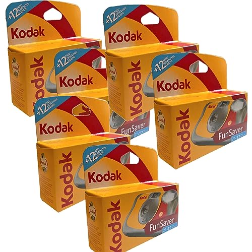 KODAK FunSaver Einwegkamera mit Blitz, 800 ISO, 35mm, 6 Stück von KODAK