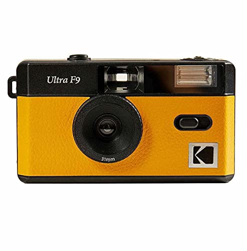 KODAK 490172 Ultra F9 35 mm Filmkamera, Retro-Stil, fokusfrei, wiederverwendbar, eingebauter Blitz, einfach zu bedienen (Kodak Yellow) von KODAK