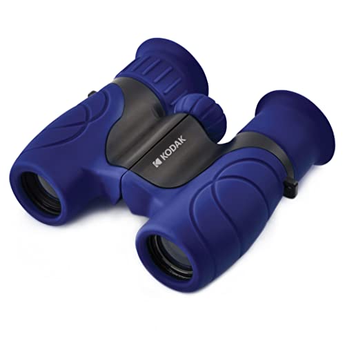 KODAK Fernglas für Kinder BCS100 – Kompakte Binokulare Ferngläser für Kinder, mit weichem Gummi, ergonomisch, mit Trageriemen und Transporttasche, 8-facher Zoom – Blau von KODAK
