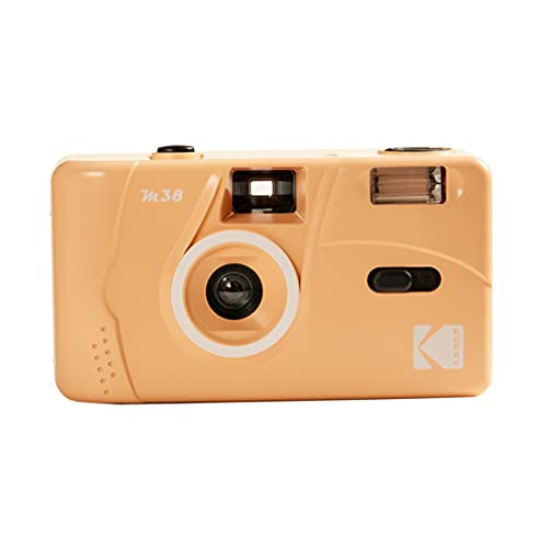 KODAK DA00257 - KODAK M38-35mm wiederaufladbare Kamera, hochwertiges Objektiv, eingebauter Blitz, AA-Batterie - Grapefruit von KODAK
