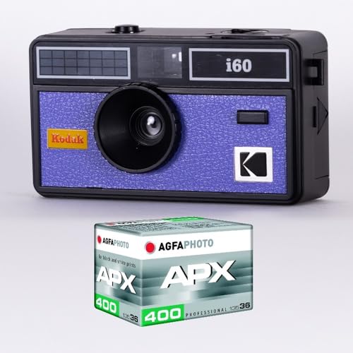 KODAK DA00259 Fotoapparat i60 und 1 ISO-Film mit 36 Aufnahmen, optisches Objektiv 31 mm, geeignet für Filme ISO 200/400/800, für 35-mm-Farbfilme, Blau von KODAK
