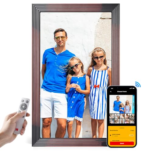 KODAK Digitaler Bilderrahmen 21.5 Zoll, WLAN Digitale Bilderrahmen Groß mit 32GB Speicher, FHD Hölz Elektrischer Bilderrahmen mit App, Fernfreigabe von Fotos und Videos, Bewegungssensor Auto-Rotation KODAK Digitaler Bilderrahmen 21.5 Zoll, WLAN Digitale Bilderrahmen Groß mit 32GB Speicher, FHD Hölz Elektrischer Bilderrahmen mit App, Fernfreigabe von Fotos und Videos, Bewegungssensor Auto-Rotation von KODAK