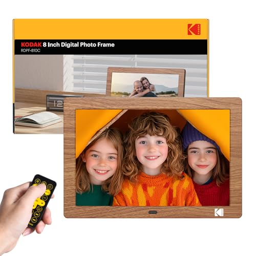 KODAK Digitaler Bilderrahmen 8 Zoll, Digitaler Bilderrahmen ohne WLAN mit Fernbedienung, Elektronischer Bilderrahmen mit 1280 * 800 IPS-Bildschirm, Bilder/Videos/Musikplayer von KODAK