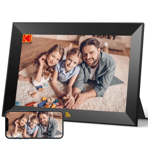 KODAK Digitaler Bilderrahmen WLAN 10.1 Zoll, HD IPS-Touchscreen Elektronischer Bilderrahmen mit 32 GB Speicher, Automatische Bilderdrehung, Teilen von Fotos oder Videos überall über App, Schwarz von KODAK