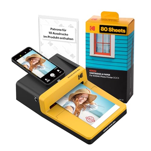 KODAK Dock ERA 4PASS Mobiler Fotodrucker (10x15cm) (Fotodrucker + Paket met 90 Blatts) von KODAK