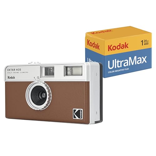 KODAK EKTAR H35 Halbformat-Filmkamera (Braun, Bündel mit 24 Aufnahmen) von KODAK