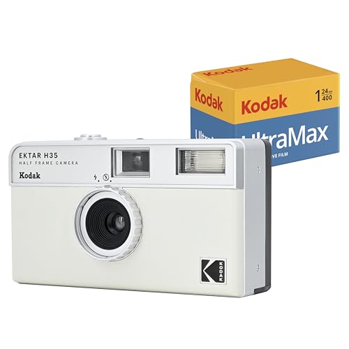 KODAK EKTAR H35 Halbformat-Filmkamera (Off-White, Bündel mit 24 Aufnahmen) von KODAK