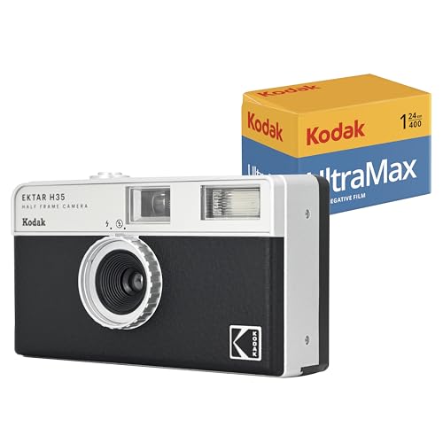 KODAK EKTAR H35 Halbformat-Filmkamera-Set mit Kodak Ultramax 400/24exp Rollfilm (Schwarz) von KODAK
