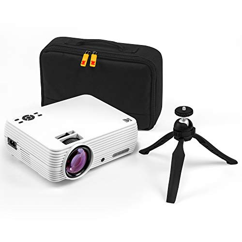 KODAK FLIK X7 Heim-Projektor (max. 1080p HD) mit Stativ und Tasche im Lieferumfang enthalten, kompakt, VGA, HDMI und USB kompatibel von KODAK