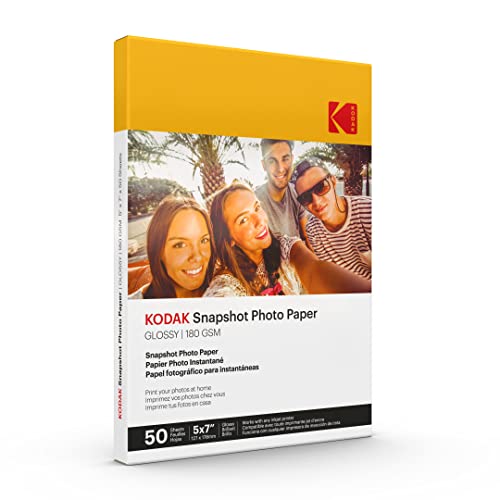 KODAK Fotopapier, glänzend, 12,7 x 17,8 cm, 50 Stück, 180 g/m, 2-8,5 MIL (41307) Weiß von KODAK
