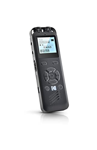 KODAK Hohe Intensität VRC250 digitaler Voice Recorder | Sprachgesteuertes wiederaufladbares Mini Diktiergerät mit Lithium-Batterie & MP3 | Sprachgesteuertes Abhörgerät von KODAK