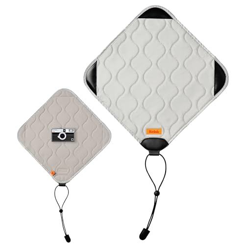 KODAK Camera Wrap Einschlagtuch Kamera,Größe M 31x31cm-wasserabweisendes,kratzfestes und Schutzhülle Protective Wrap für spiegellose Kameras,Kompaktkameras und Prime Objektiv(Hellgrau)[EIN Artikel] von KODAK