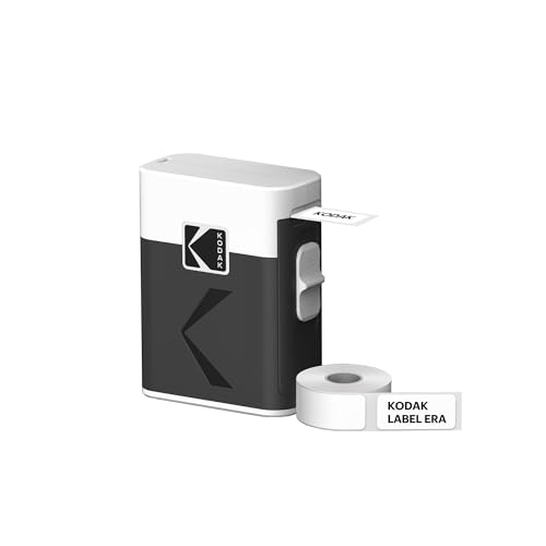 KODAK Label ERA M50 Etikettendruckmaschine, Weiß (Etikettendrucker mit 1 Rolle Aufkleber-Etiketten) von KODAK