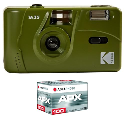 KODAK M35 – Kamera, wiederaufladbar, 35 mm, festes Weitwinkelobjektiv, optischer Sucher, integrierter Blitz, AAA-Batterie von KODAK