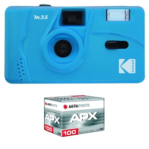 KODAK M35 – Kamera, wiederaufladbar, 35 mm, festes Weitwinkelobjektiv, optischer Sucher, integrierter Blitz, AAA-Batterie von KODAK