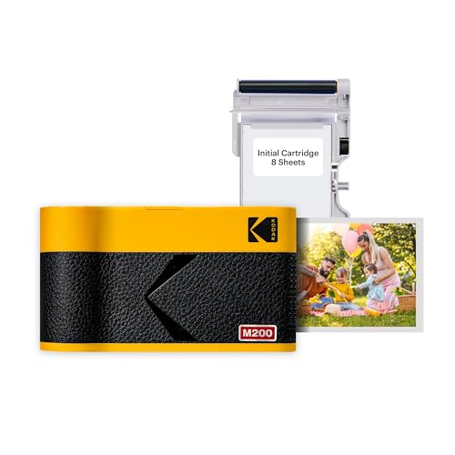 KODAK Mini 2 ERA 4PASS Mobiler Fotodrucker (5,3x8,6cm) (Gelb, Fotodrucker + 8 Blatts) von KODAK