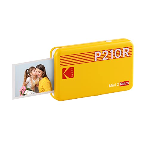 KODAK Mini 2 Retro 4PASS Mobiler Fotodrucker (5,3x8,6cm) - Gelb von KODAK