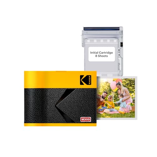 KODAK Mini 3 ERA 4PASS Mobiler Fotodrucker (7,6x7,6cm) (Gelb, Fotodrucker + 8 Blatts) von KODAK