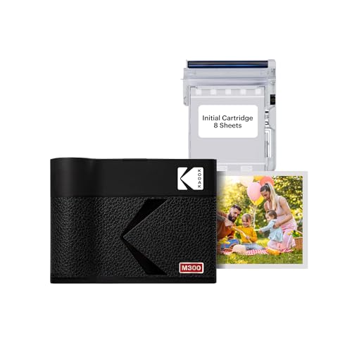 KODAK Mini 3 ERA 4PASS Mobiler Fotodrucker (7,6x7,6cm) (Schwarz, Fotodrucker + 8 Blatts) von KODAK