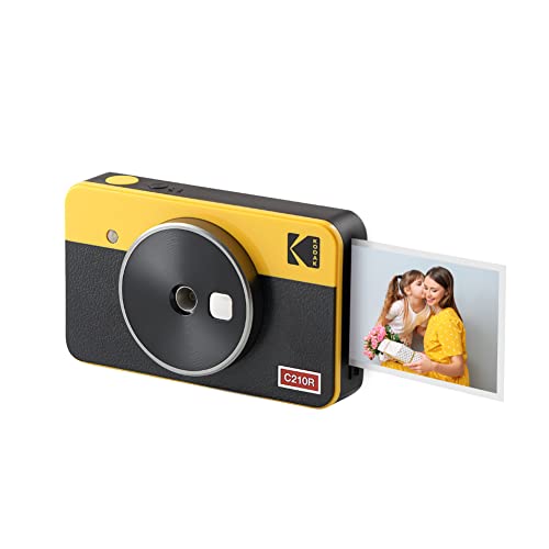 KODAK Mini Shot 2 Retro 4PASS 2-in-1 Sofortbildkamera und Fotodrucker (5,3x8,6cm) + 8 Blatts, Gelb von KODAK