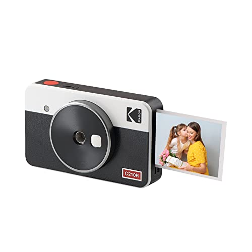 KODAK Mini Shot 2 Retro 4PASS 2-in-1 Sofortbildkamera und Fotodrucker (5,3x8,6cm) + 8 Blatts, Weiß von KODAK