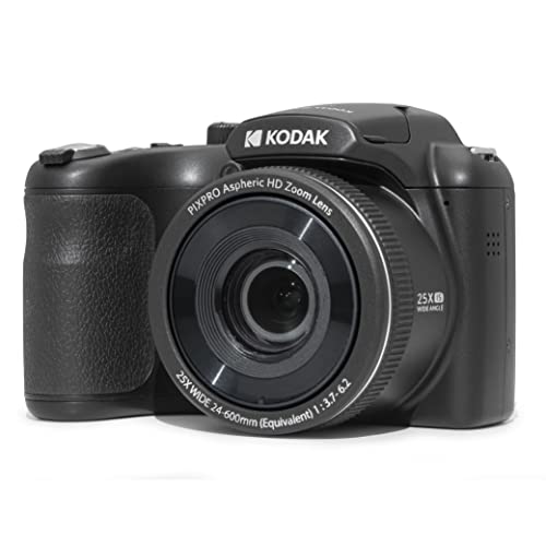 KODAK PIXPRO Astro Zoom AZ255-BK 16MP Digitalkamera mit 25-fachem optischen Zoom, 24 mm Weitwinkel, 1080P Full HD Video und 7,6 cm LCD, Schwarz von KODAK