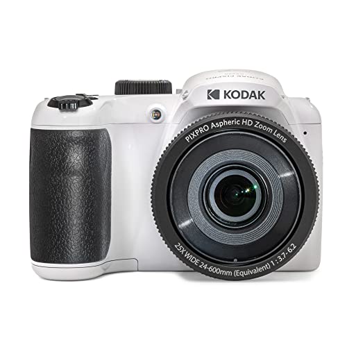 KODAK PIXPRO Astro Zoom AZ255-WH 16MP Digitalkamera mit 25-Fach optischem Zoom, 24 mm Weitwinkel, 1080P Full HD Video und 7,6 cm LCD, Weiß von KODAK