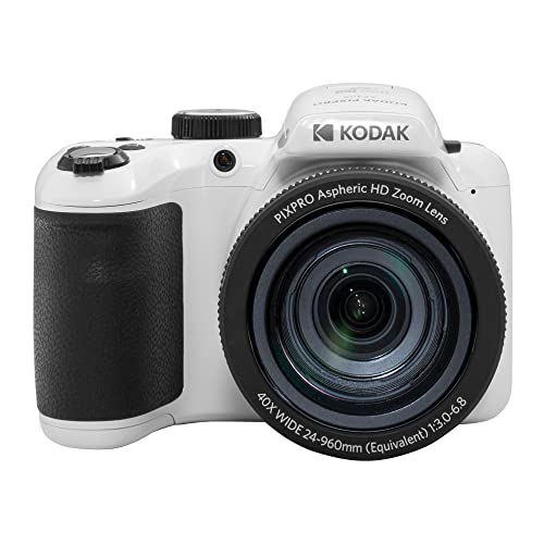 KODAK PIXPRO Astro Zoom AZ405-WH 20MP Digitalkamera mit 40-fachem optischem Zoom, 24 mm Weitwinkel, 1080P Full HD Video und 7,6 cm LCD, Weiß von KODAK