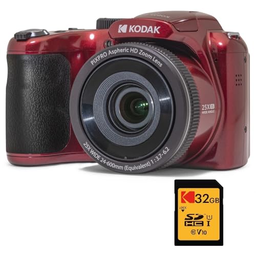 Kodak Pixpro Astro Zoom AZ255 + SD-Speicherkarte 32 GB – Digital-Bridge-Kamera 16 MP, 25-facher Zoom, Video HD 1080p, Weitwinkel 24 mm, LCD-Display 3, AA-Batterie – Rot Kodak Pixpro Astro Zoom AZ255 + SD-Speicherkarte 32 GB – Digital-Bridge-Kamera 16 MP, 25-facher Zoom, Video HD 1080p, Weitwinkel 24 mm, LCD-Display 3, AA-Batterie – Rot von AgfaPhoto