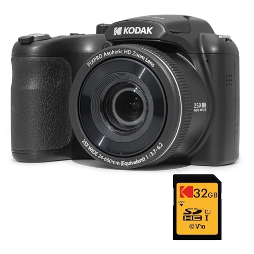 Kodak Pixpro Astro Zoom AZ255 + SD-Speicherkarte 32 GB – Digital-Bridge-Kamera 16 MP, 25-facher Zoom, Video HD 1080p, Weitwinkel 24 mm, LCD-Display 3, AA-Batterie – Schwarz Kodak Pixpro Astro Zoom AZ255 + SD-Speicherkarte 32 GB – Digital-Bridge-Kamera 16 MP, 25-facher Zoom, Video HD 1080p, Weitwinkel 24 mm, LCD-Display 3, AA-Batterie – Schwarz von AgfaPhoto