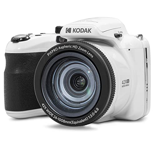 KODAK Pixpro Astro Zoom AZ425 – Digitalkamera Bridge, 42-facher optischer Zoom, 24 mm Weitwinkel, 20 Megapixel, LCD 3, Full HD 1080p, Li-Ion-Akku, Weiß von KODAK