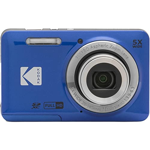 KODAK Pixpro FZ55-16 Megapixel Digitalkamera, 5X optischer Zoom, 2.7 LCD, optischer Bildstabilisator, 720p Full HD-Video, Lithium-Ionen - Blau von KODAK