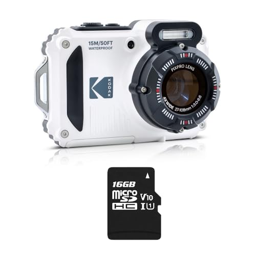 KODAK Pixpro Pack WPZ2 + 1 SD-Karte, kompakte Digitalkamera 16 M Pixel, wasserdicht bis 15 m, stoßfest, Video 720p, LCD-Display 2,7 Zoll (6,3 cm) – Li-Ion-Akku – Weiß KODAK Pixpro Pack WPZ2 + 1 SD-Karte, kompakte Digitalkamera 16 M Pixel, wasserdicht bis 15 m, stoßfest, Video 720p, LCD-Display 2,7 Zoll (6,3 cm) – Li-Ion-Akku – Weiß von KODAK