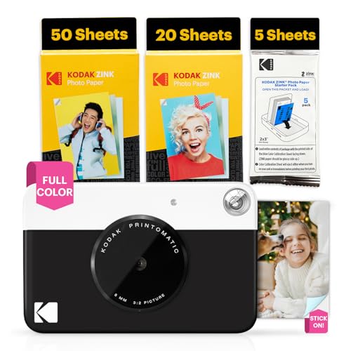 KODAK Printomatic Sofortbildkamera – 75 Blatt Paket – 5MP – Zink 2x3 Fotos – Tragbar – Schwarz KODAK Printomatic Sofortbildkamera – 75 Blatt Paket – 5MP – Zink 2x3 Fotos – Tragbar – Schwarz von KODAK