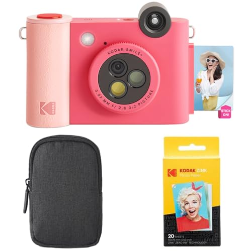 KODAK Smile+ 2-in-1 Digitale Sofortbildkamera & Bluetooth Fotodrucker Starterpaket + Tragetasche + Zink 20 Blatt - Fuchsia KODAK Smile+ 2-in-1 Digitale Sofortbildkamera & Bluetooth Fotodrucker Starterpaket + Tragetasche + Zink 20 Blatt - Fuchsia von KODAK
