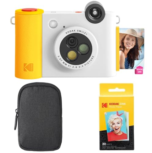 KODAK Smile+ 2-in-1 Digitale Sofortbildkamera & Bluetooth Fotodrucker Starterpaket + Tragetasche + Zink 20 Blatt - Weiß KODAK Smile+ 2-in-1 Digitale Sofortbildkamera & Bluetooth Fotodrucker Starterpaket + Tragetasche + Zink 20 Blatt - Weiß von KODAK