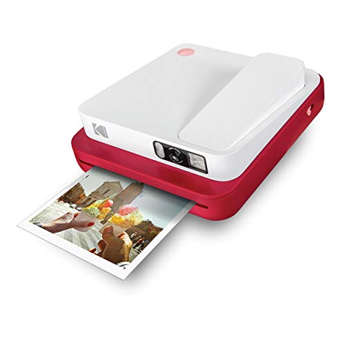KODAK Smile Classic Sofortbilddigitalkamera + Bluetooth (Rot), 16MP, 35 Drucke/Aufladung – Starter-Pack 3,5 x 4,25 Zoll Zink-Papier, Sticker-Frames-Edition von KODAK