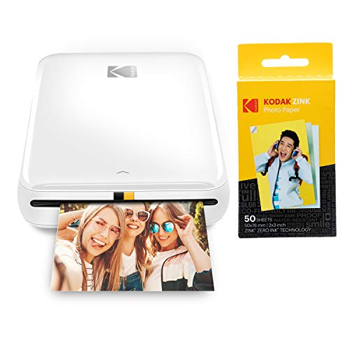 KODAK Step Drucker Drahtloser mobiler Fotodrucker + Kodak Zink Photo Paper, 50 x 76 mm, Sofortbildfilm, 50 Stück KODAK Step Drucker Drahtloser mobiler Fotodrucker + Kodak Zink Photo Paper, 50 x 76 mm, Sofortbildfilm, 50 Stück von C&A Marketing (Polaroid)