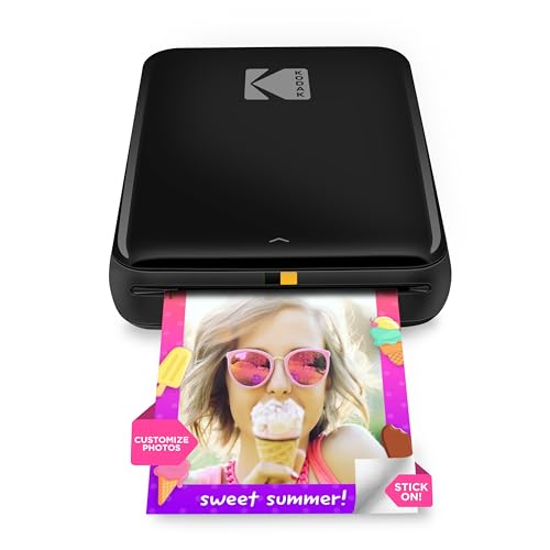 KODAK Step Drucker Drahtloser mobiler Fotodrucker mit Zink-Technologie druckt 2 × 3 Zoll große Fotos (schwarz) KODAK-App für iOS- und Android-Geräte mit Bluetooth- oder NFC-Smart-Gerät. von KODAK