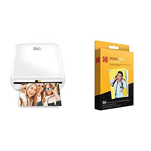 KODAK Step Drucker Drahtloser mobiler Fotodrucker mit Zink-Technologie druckt Zink Photo Paper, 50 x 76 mm, Sofortbildfilm, 50 Stück KODAK Step Drucker Drahtloser mobiler Fotodrucker mit Zink-Technologie druckt Zink Photo Paper, 50 x 76 mm, Sofortbildfilm, 50 Stück von KODAK