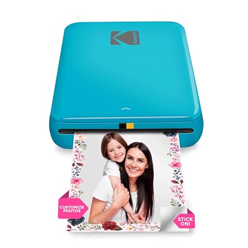 KODAK Step Instant Fotodrucker mit Bluetooth/NFC, ZINK-Technologie und KODAK App für iOS und Android (Blau) druckt 2 x 3 Zoll selbstklebende Fotos (‎12.7 x 7.6 x 2.5 cm) von Zink