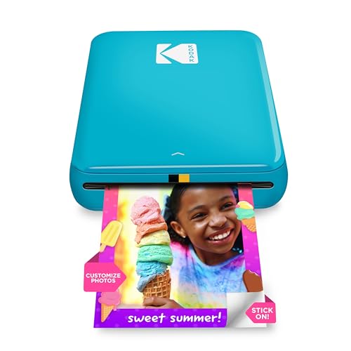 KODAK Step Instant Fotodrucker mit Bluetooth/NFC, ZINK-Technologie und KODAK App für iOS und Android (Blau) druckt 2 x 3 Zoll selbstklebende Fotos (‎12.7 x 7.6 x 2.5 cm) von KODAK