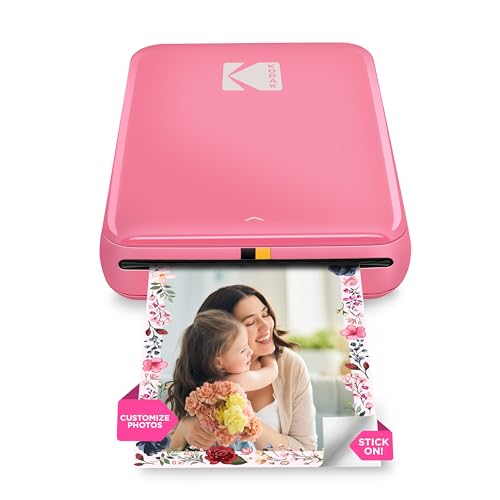 KODAK Step Sofort-Smartphone-Fotodrucker - Tragbarer Mini-Farb-Mobilfotodrucker - Zink 2x3” Klebefotos - Bluetooth-kompatibel mit iOS- & Android-Geräten - Spaßige Bearbeitungs-App - Rosa von KODAK