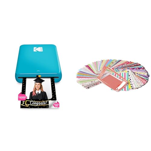 KODAK Step Instant Fotodrucker mit Bluetooth/NFC & Zink Bunte, lustige & dekorative Fotorahmen Aufkleber für 2x3 Fotopapier Projekte - Packung mit 100 Stück KODAK Step Instant Fotodrucker mit Bluetooth/NFC & Zink Bunte, lustige & dekorative Fotorahmen Aufkleber für 2x3 Fotopapier Projekte - Packung mit 100 Stück von KODAK