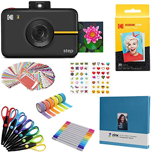KODAK Step Kamera Digitale Sofortbildkamera mit 10MP Bildsensor (Schwarz) Sammelalbum-Kit von KODAK