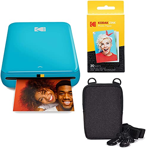 KODAK Step Printer Drahtloser mobiler Farbig Fotodrucker mit Zink-Technologie (Blau) Reiseset von KODAK