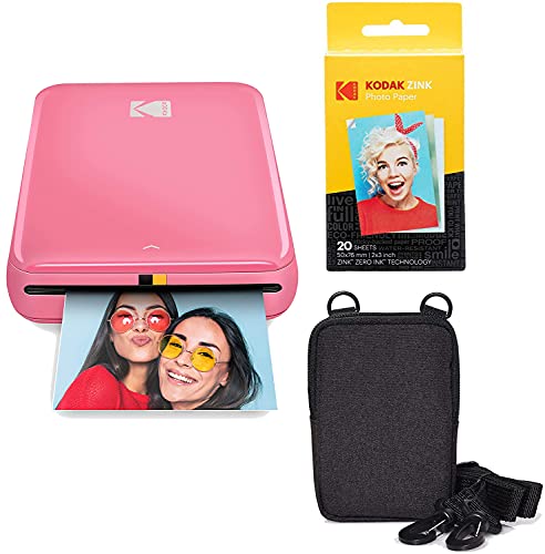 KODAK Step Printer Drahtloser mobiler Fotodrucker mit Zink-Technologie (Rosa) Reiseset von KODAK