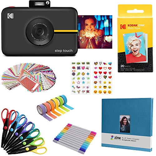 KODAK Step Touch 13MP Digitalkamera & Instant-Drucker mit 3,5"-LCD-Touchscreen-Display (Schwarz) Sammelalbum-Kit von KODAK