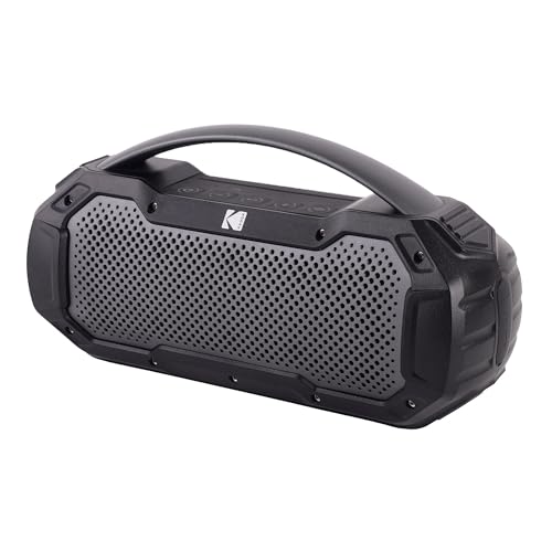 KODAK Vielseitiger Bluetooth-Lautsprecher IPX6 mit TWS und Freisprecheinrichtung – Immersiver Stereo-Sound, Langer Akku und Bluetooth V5.0-Konnektivität – Schwarz KODAK Vielseitiger Bluetooth-Lautsprecher IPX6 mit TWS und Freisprecheinrichtung – Immersiver Stereo-Sound, Langer Akku und Bluetooth V5.0-Konnektivität – Schwarz von KODAK
